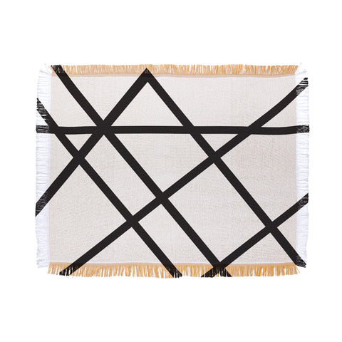 Vy La White and Black Lines Throw Blanket
