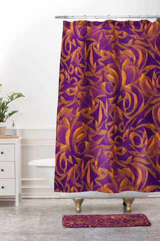 Wagner Campelo Abstract Garden 1 Shower Curtain And Mat