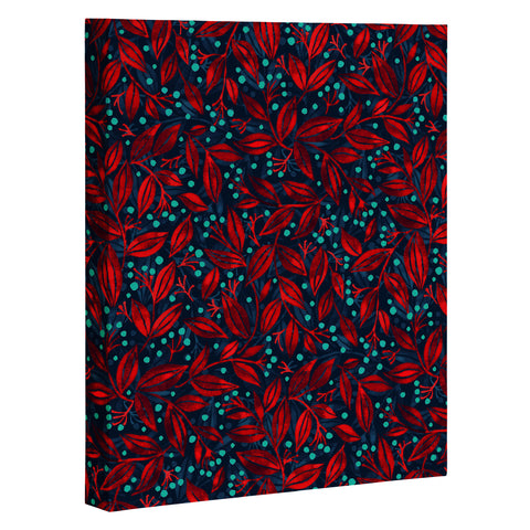 Wagner Campelo Berries And Leaves 1 Art Canvas