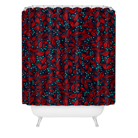 Wagner Campelo Berries And Leaves 1 Shower Curtain
