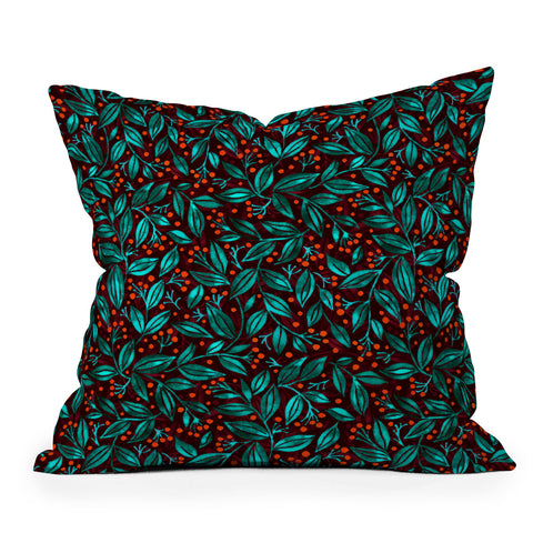 Wagner Campelo Berries And Leaves 4 Throw Pillow