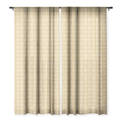 Wagner Campelo BOHO LINES PUTTY Sheer Window Curtain