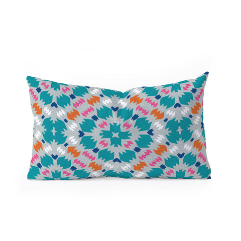 Wagner Campelo FREE NOMADIC TEAL Oblong Throw Pillow
