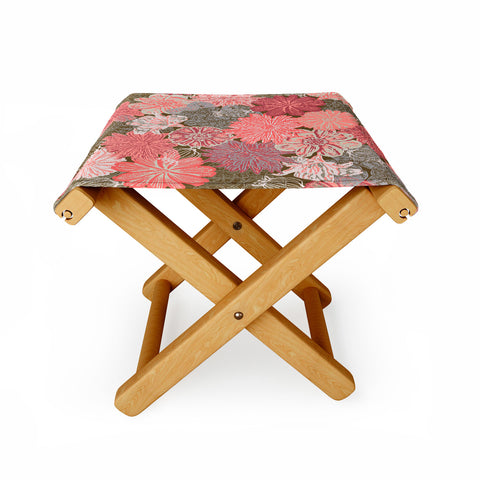 Wagner Campelo GARDEN BLOSSOMS BROWN Folding Stool