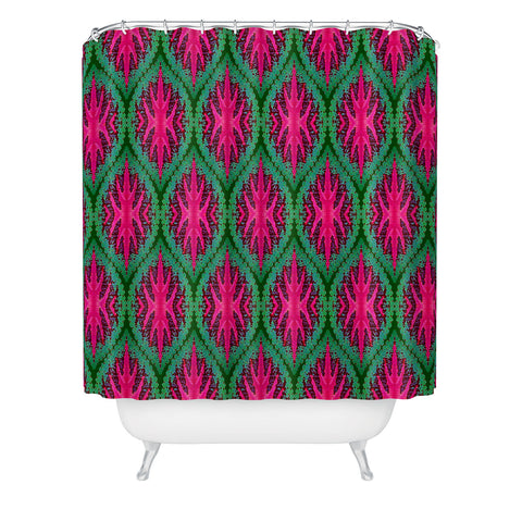 Wagner Campelo Ikat Leaves Shower Curtain