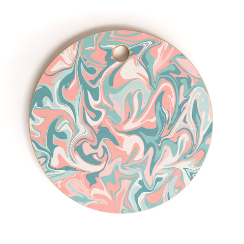 Wagner Campelo MARBLE WAVES DESERT Cutting Board Round