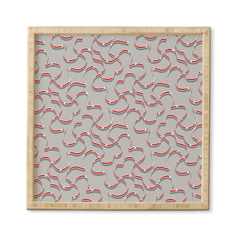 Wagner Campelo ORGANIC LINES RED GRAY Framed Wall Art