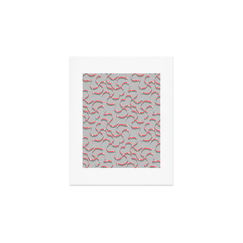 Wagner Campelo ORGANIC LINES RED GRAY Art Print