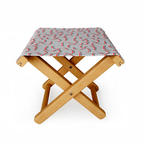 Wagner Campelo ORGANIC LINES RED GRAY Folding Stool