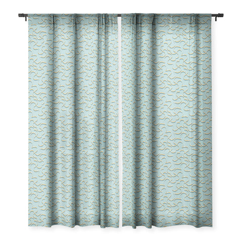 Wagner Campelo ORGANIC LINES YELLOW BLUE Sheer Window Curtain