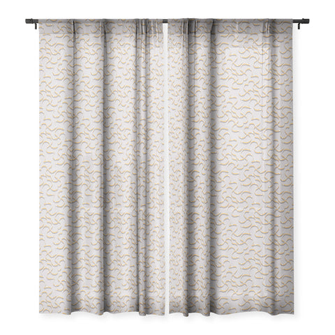 Wagner Campelo ORGANIC LINES YELLOW GRAY Sheer Window Curtain