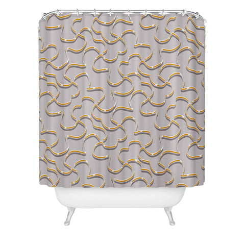 Wagner Campelo ORGANIC LINES YELLOW GRAY Shower Curtain