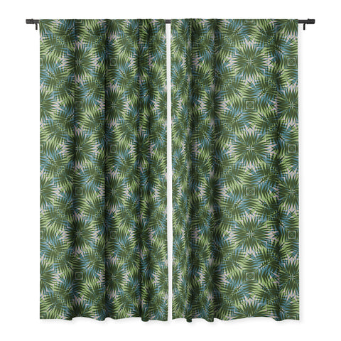 Wagner Campelo PALM GEO GREEN Blackout Window Curtain