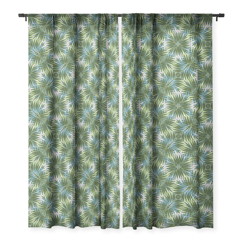 Wagner Campelo PALM GEO GREEN Sheer Window Curtain