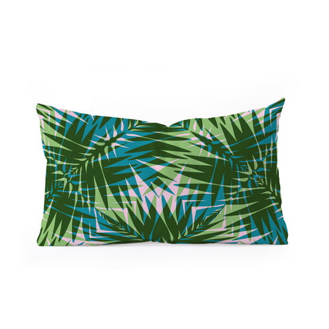 Wagner Campelo PALM GEO GREEN Oblong Throw Pillow