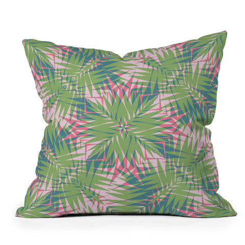 Wagner Campelo PALM GEO LIME Throw Pillow