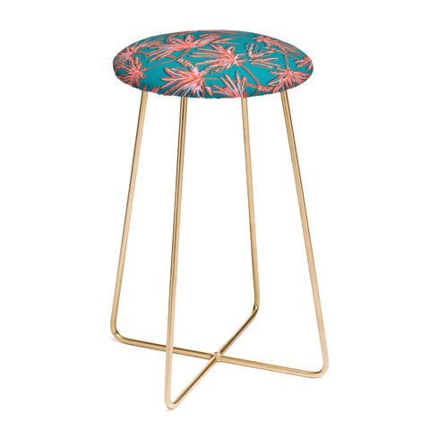 Wagner Campelo TROPIC PALMS BLUE Counter Stool