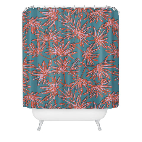 Wagner Campelo TROPIC PALMS BLUE Shower Curtain