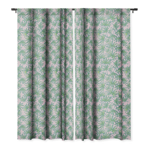 Wagner Campelo TROPIC PALMS ROSE Blackout Window Curtain