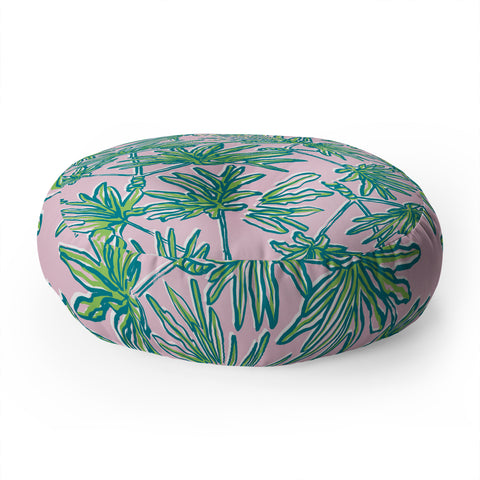 Wagner Campelo TROPIC PALMS ROSE Floor Pillow Round
