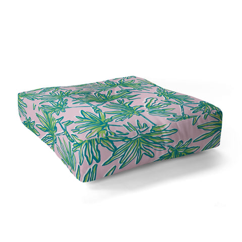 Wagner Campelo TROPIC PALMS ROSE Floor Pillow Square