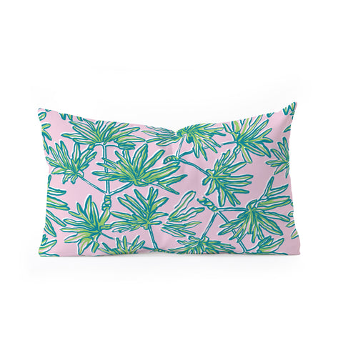 Wagner Campelo TROPIC PALMS ROSE Oblong Throw Pillow