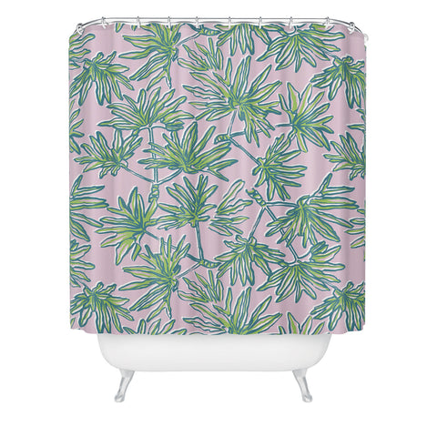 Wagner Campelo TROPIC PALMS ROSE Shower Curtain