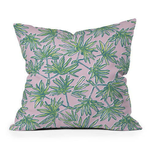 Wagner Campelo TROPIC PALMS ROSE Throw Pillow