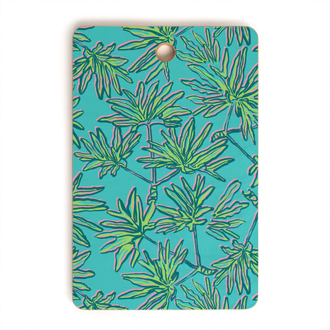 Wagner Campelo TROPIC PALMS TURQUOISE Cutting Board Rectangle