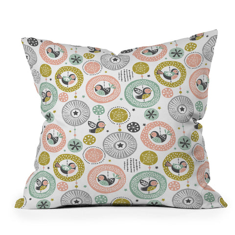 Wendy Kendall birdy bauble Throw Pillow