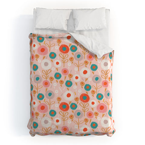 Wendy Kendall crayon floral Duvet Cover