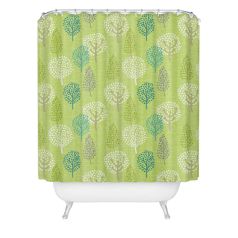 Wendy Kendall Linen Tree Shower Curtain