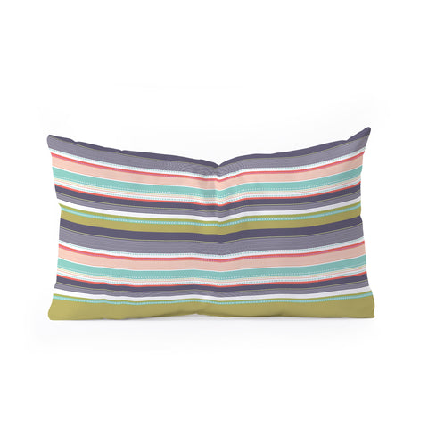 Wendy Kendall Multi Stripe Oblong Throw Pillow