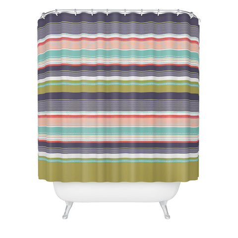 Wendy Kendall Multi Stripe Shower Curtain