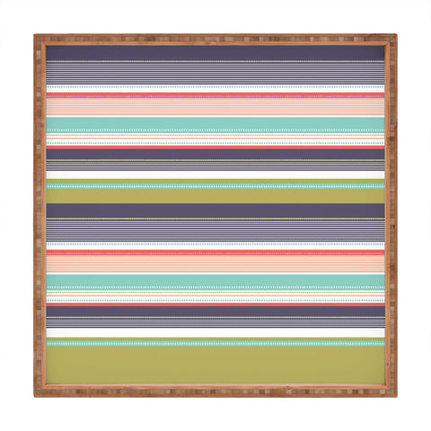 Wendy Kendall Multi Stripe Square Tray