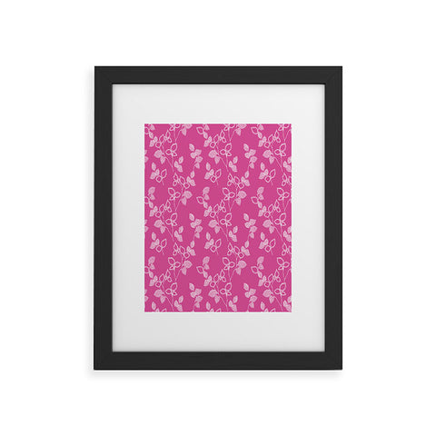 Wendy Kendall Suki Leaf Pink Framed Art Print