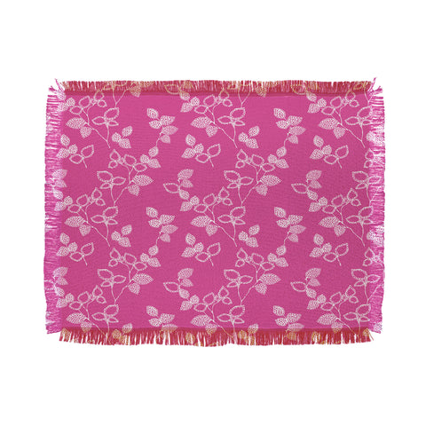 Wendy Kendall Suki Leaf Pink Throw Blanket