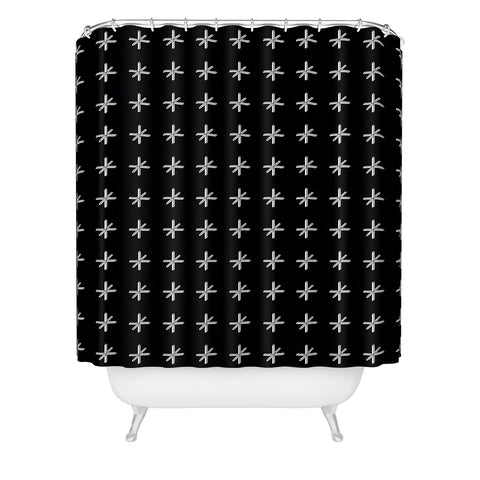 Wesley Bird Cross Out Black Shower Curtain