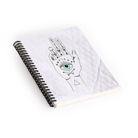 Wesley Bird Eye See Hamsa Spiral Notebook