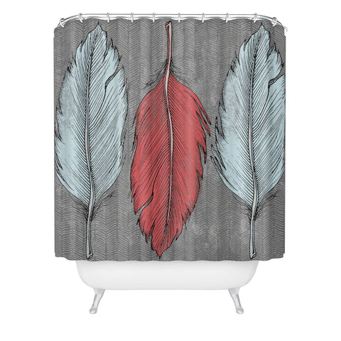 Wesley Bird Feathered Shower Curtain