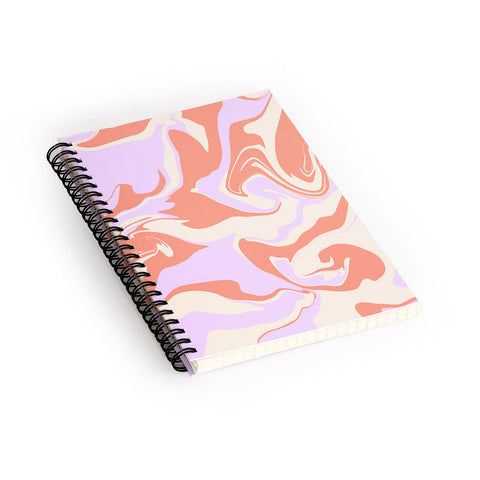 Wesley Bird Hypnotic Camo Peach Spiral Notebook