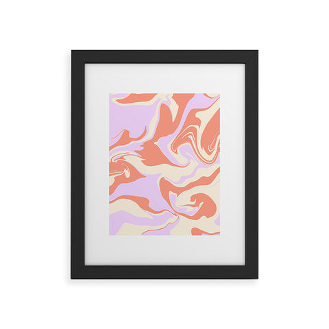 Wesley Bird Hypnotic Camo Peach Framed Art Print