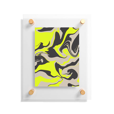 Wesley Bird Hypnotic Camo Yellow Floating Acrylic Print