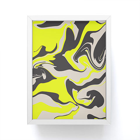 Wesley Bird Hypnotic Camo Yellow Framed Mini Art Print