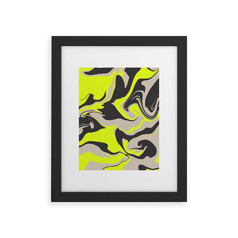 Wesley Bird Hypnotic Camo Yellow Framed Art Print