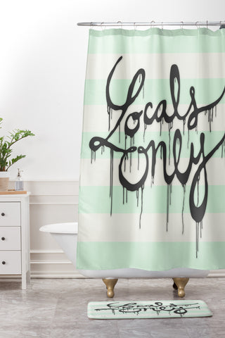 Wesley Bird Locals Only Shower Curtain And Mat