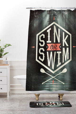 Wesley Bird Sink Or Swim Shower Curtain And Mat