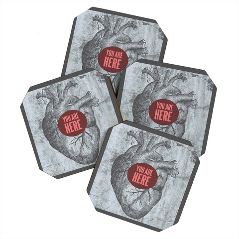 Wesley Bird You Are Here Coaster Set