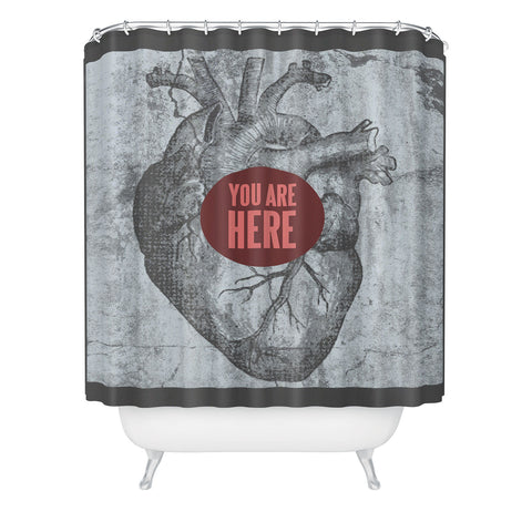 Wesley Bird You Are Here Shower Curtain
