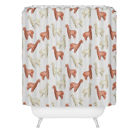 Wonder Forest Allover Alpacas Shower Curtain